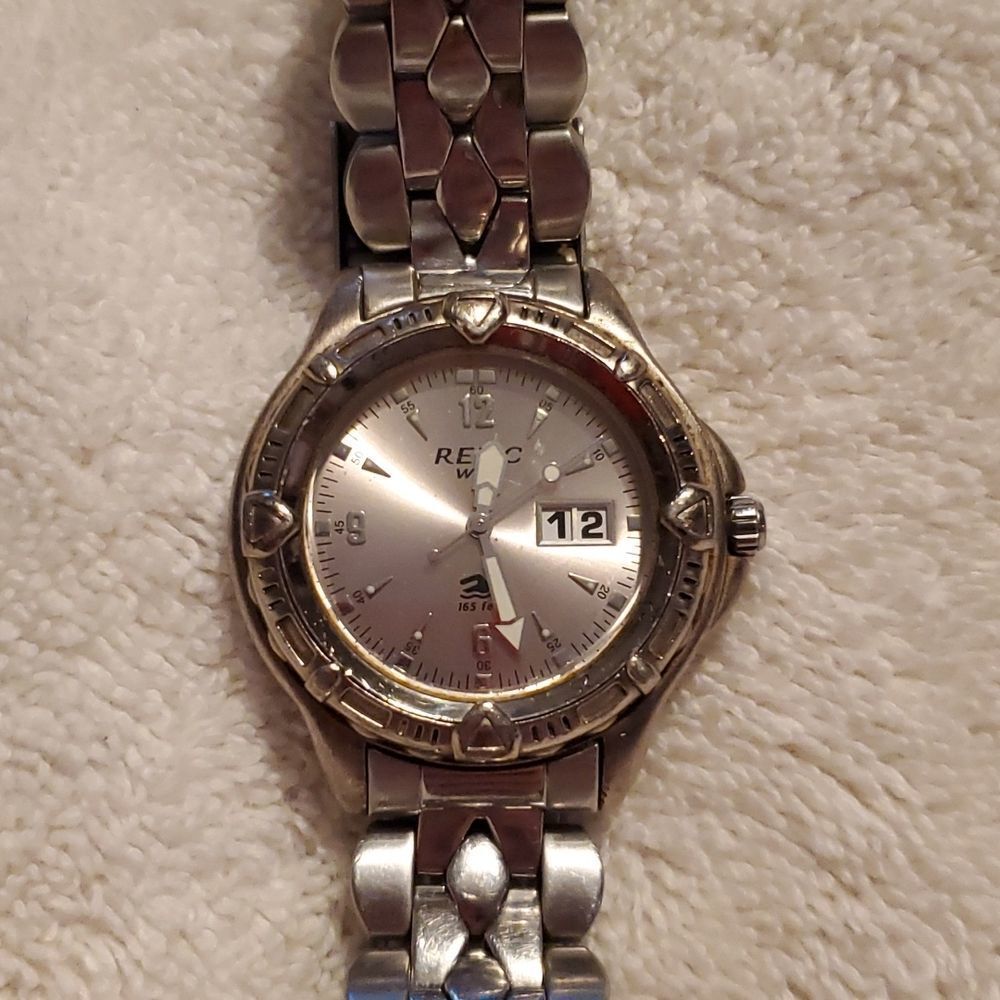 RELIC Wet ZR11450 Silver 40mm Analog Men's Watch ZR 11450 New Battery Wristwatch